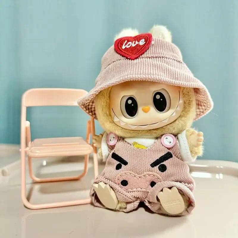 17cm Mini Plush Doll'S Clothes Outfit Accessories For Korea Kpop Exo Labubu I II Idol Dolls Pink Pig Jumpsuit set Clothing Gift