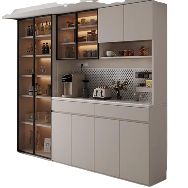 

+Luxury Wood Bar Cabinet Shelves Mobile Storage Kitchen Wine Cabinet Display Whiskey Partitions Placards Ouverts Club Furniture