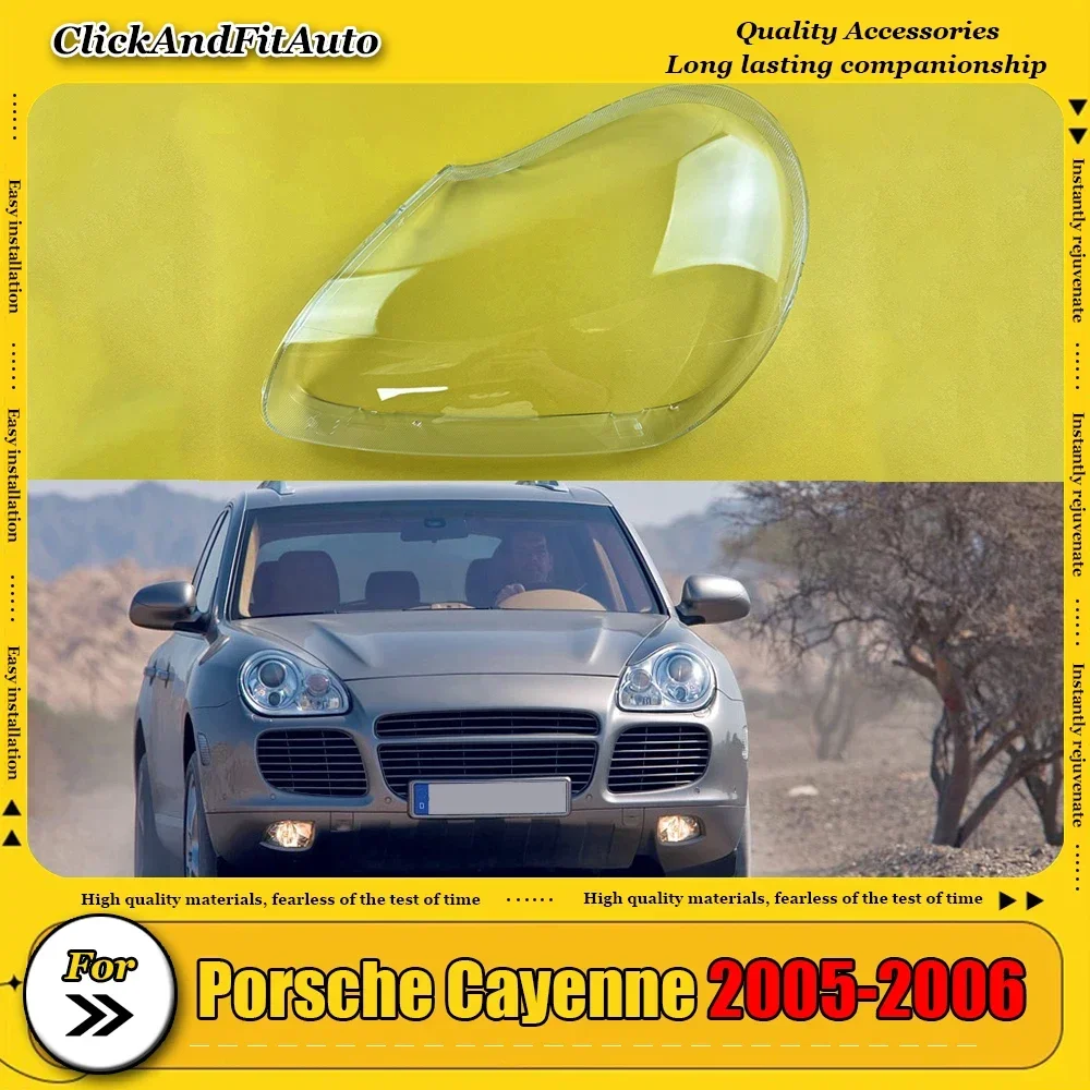 

Для Porsche Cayenne 2005 2006, передняя фара из плексигласа, прозрачный абажур, маска, крышка фары, линза
