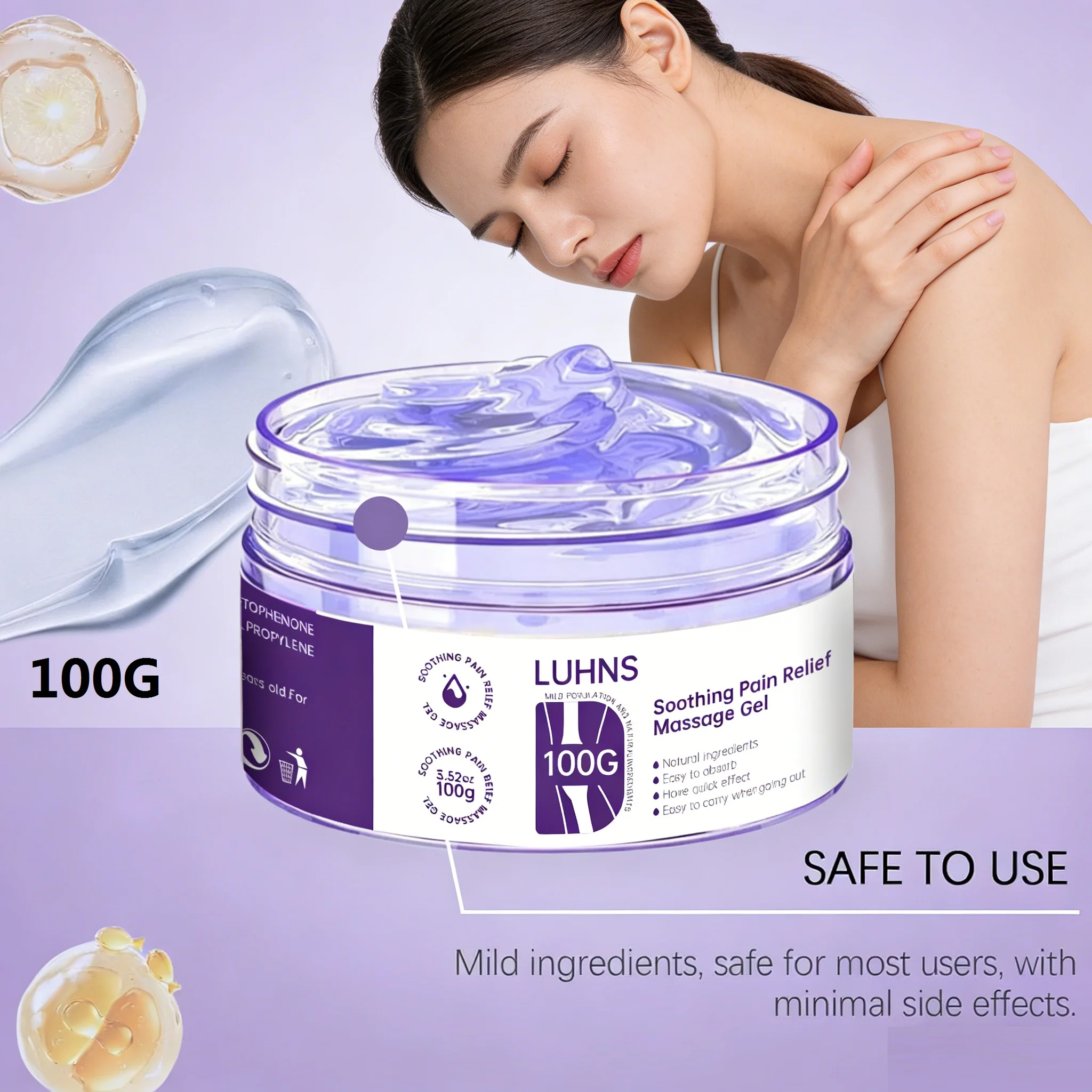 Massage Gel 100g – Mild Formula with Herbal Extract, Fast Absorbing, Easy to Carry