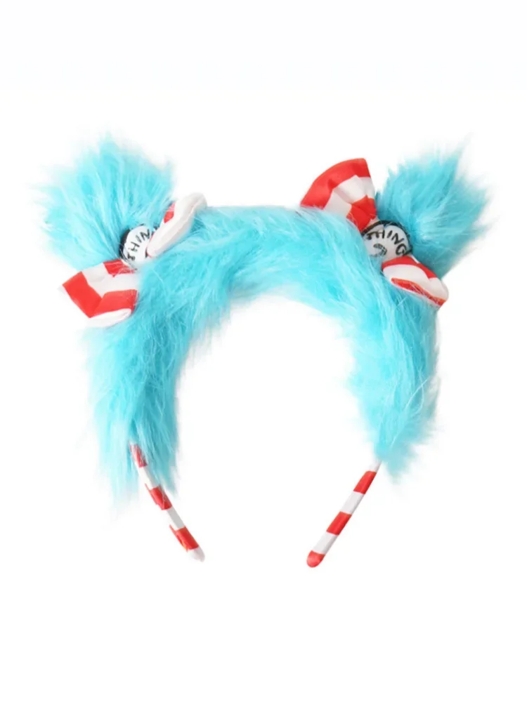 Dr. Seuss Accesorios de disfraz Disfraces USA Thing 1 y Thing 2 Diadema Bopper para niños Raya azul roja blanca