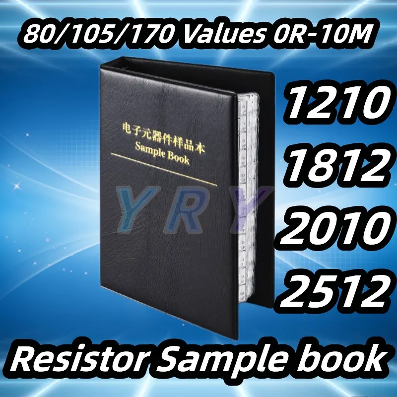 Resistor Book 1210 1812 2010 2512 Resistor Kit Book 5% SMD SMT SMT Chip Resistor Classification 170 Value 0R-10M Resistor Sample