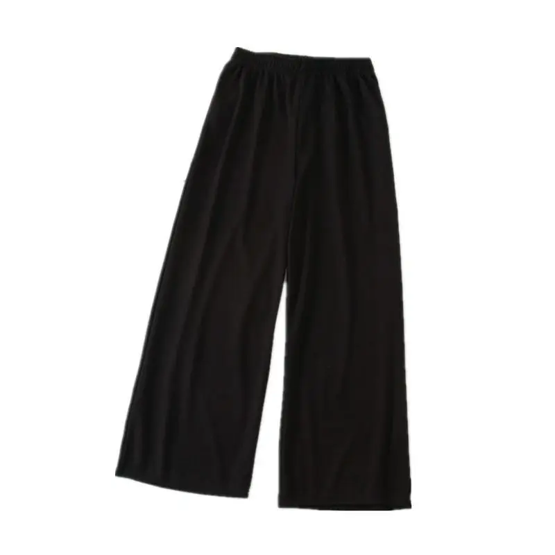 trousers womens fashion palazzo pleated summer flowy long elastic waist chic office formal career elegant soft trousers