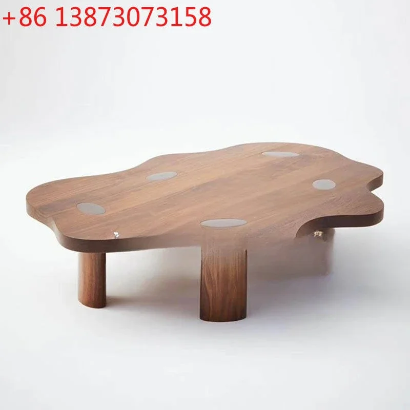 

Medieval retro creative living room cloud coffee table designer personality irregular special-shaped solid wood tea table fash
