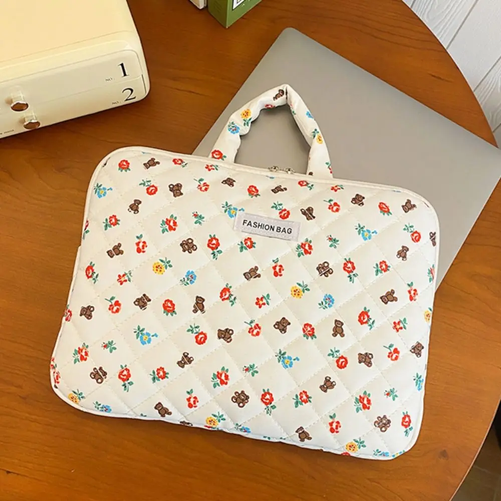 

New Shockproof Laptop Sleeve Case Large Capacity Bear Pattern Laptop Handbag Ultra Thin Fashion Notebook Cover