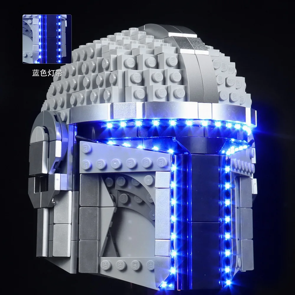 Lighting Set For 75328 Standard Version The Mandalorianed Helmet Starings Wars Not Include Building Block (Only Led Light Kit)