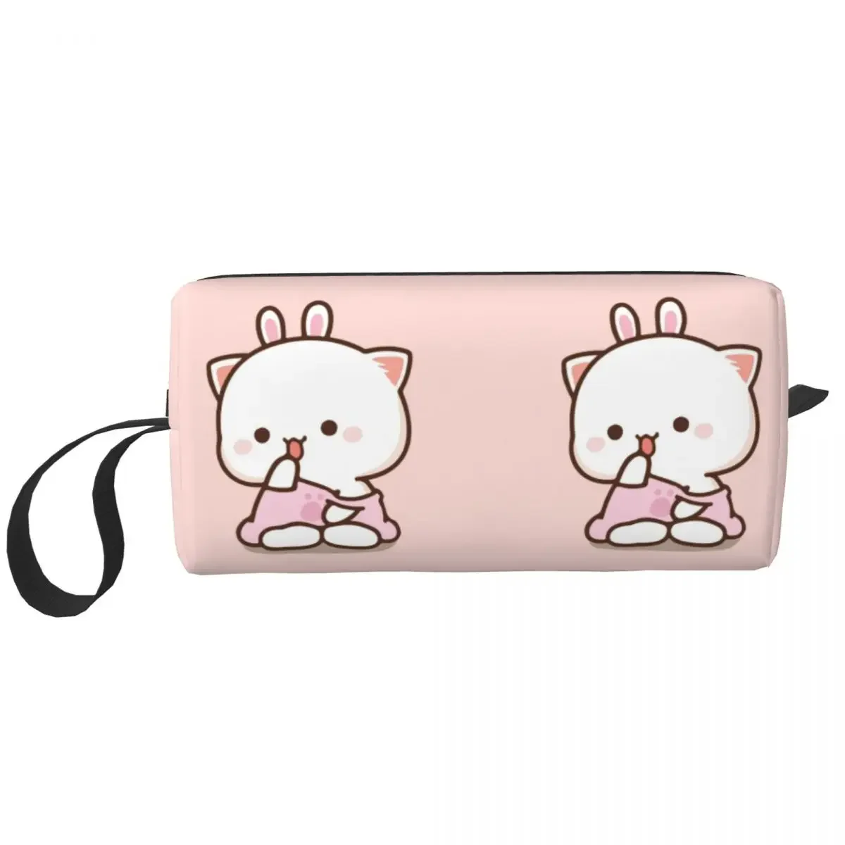 Kawaii Kitten Cute Mochi Peach Large Makeup Bag Beauty Pouch Travel Cosmetic Bags Girly Byby Cat Organizer for Women