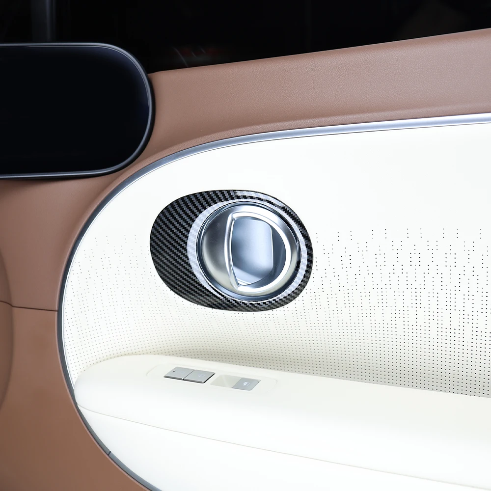 لشركة هيونداي أيونيك 9 ألياف الكربون الباب الداخلي السلطانية مقبض غطاء إطاري LHD الملحقات الداخلية #4