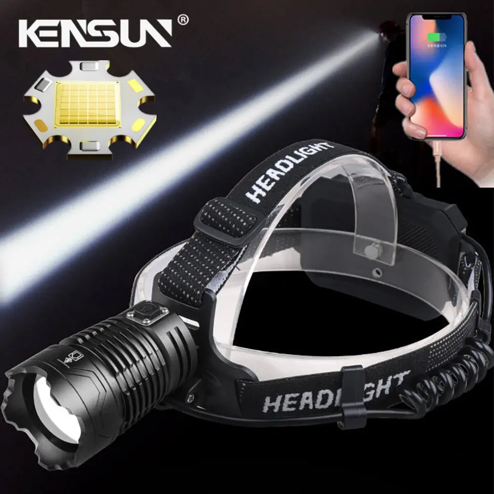 High Lumens XHP360 LED Rechargeable Headlamp Super Bright Zoomable HeadLamps Waterproof Head Light For Camping Hiking Hunting