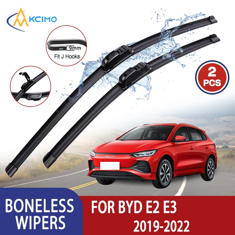 

Kcimo For BYD E2 E3 2019-2022 Car Wiper U-type Soft Rubber Boneless Wiper HD Quiet Durable Automotive Wiper 24"+16"