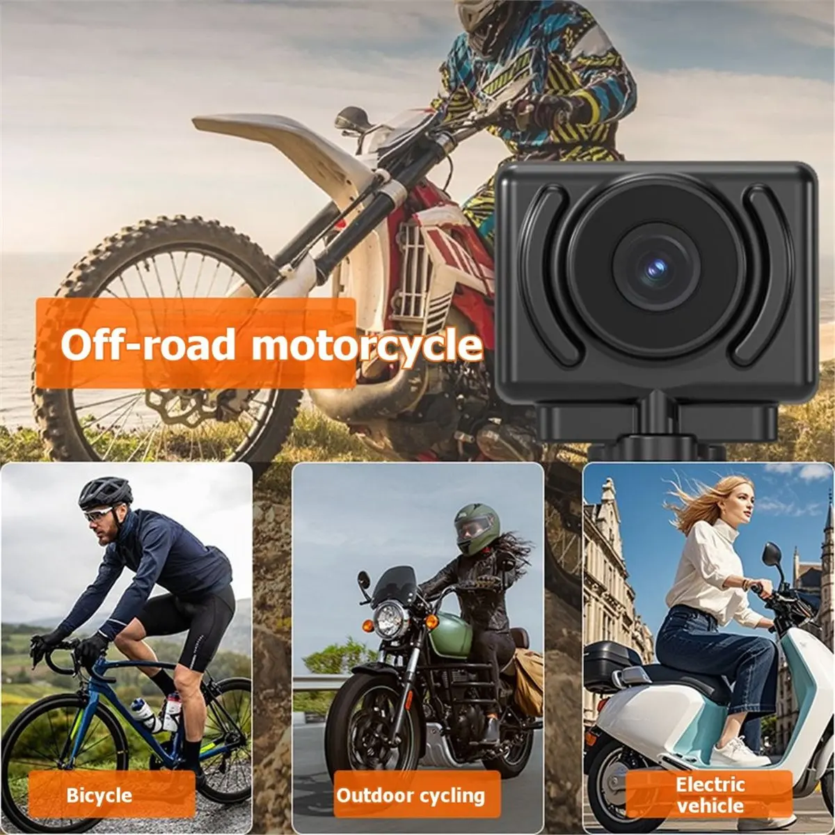 SWXF WiFi Dash Cam Outdoor Portable Cycling Recorder Off-Road Sports Camera HD 720P for Electric Bikes and Motorcycles