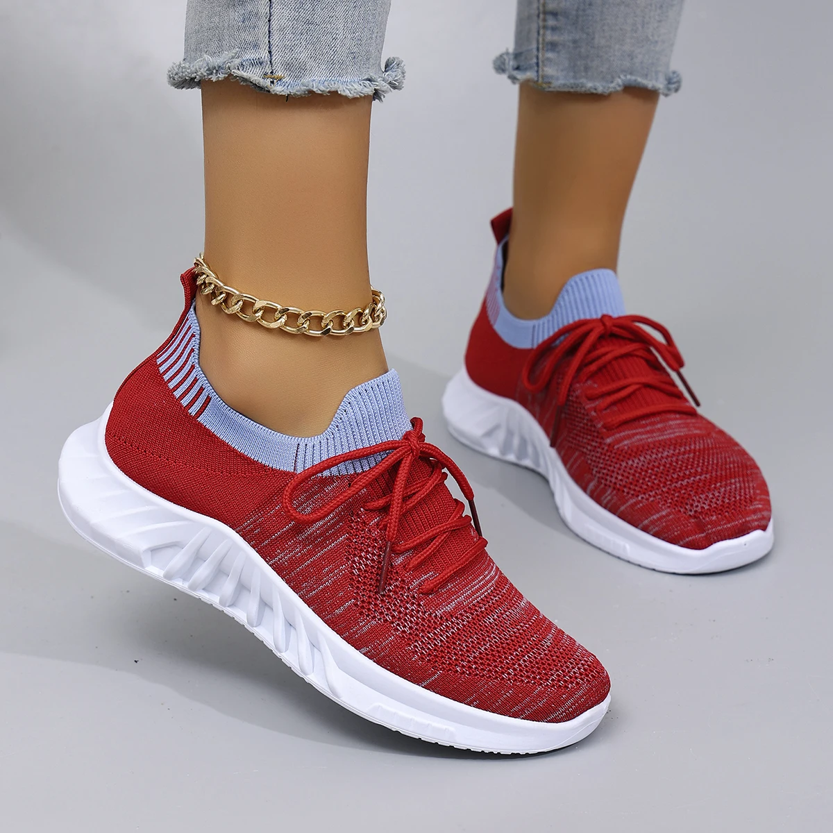 

Spring and Autumn New Women's Casual Lace up Comfortable, Breathable, Lightweight and Wear-Resistant Sports Shoes
