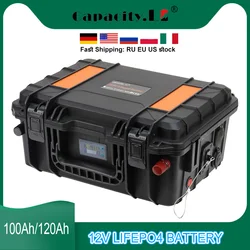 Lifepo4 Battery 12V100Ah 120Ah  Rechargeable Batteries  4S1P Battery Pack with BMS Outdoor For RV Boat Fishing Solar rechargeabl