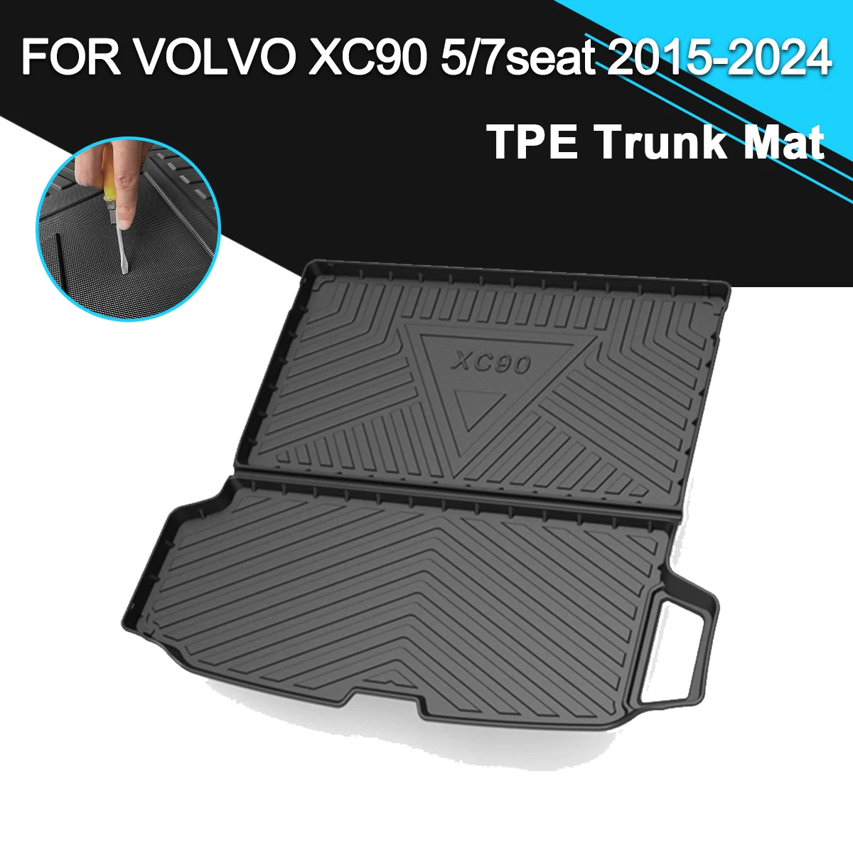 Trunk Mat  TPE FOR VOLVO XC90 5/7seat 2015-2024 Car Waterproof Non-Slip Rubber Cargo Liner Accessories