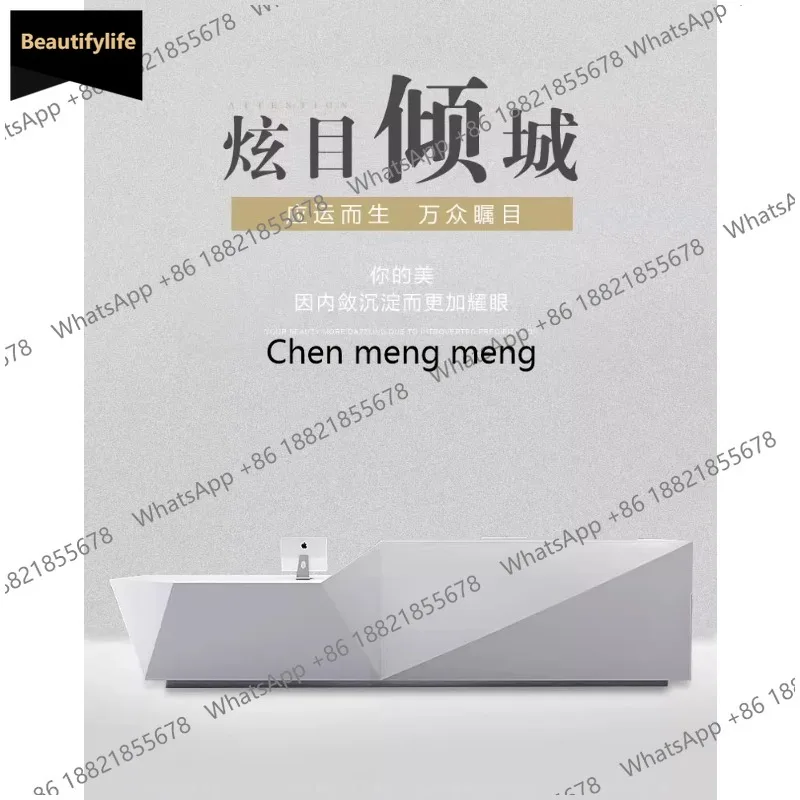 

D80 Front Desk Reception Desks Business Table Vevor Simple Reception Desks Pulpit Artificial Board Furniture