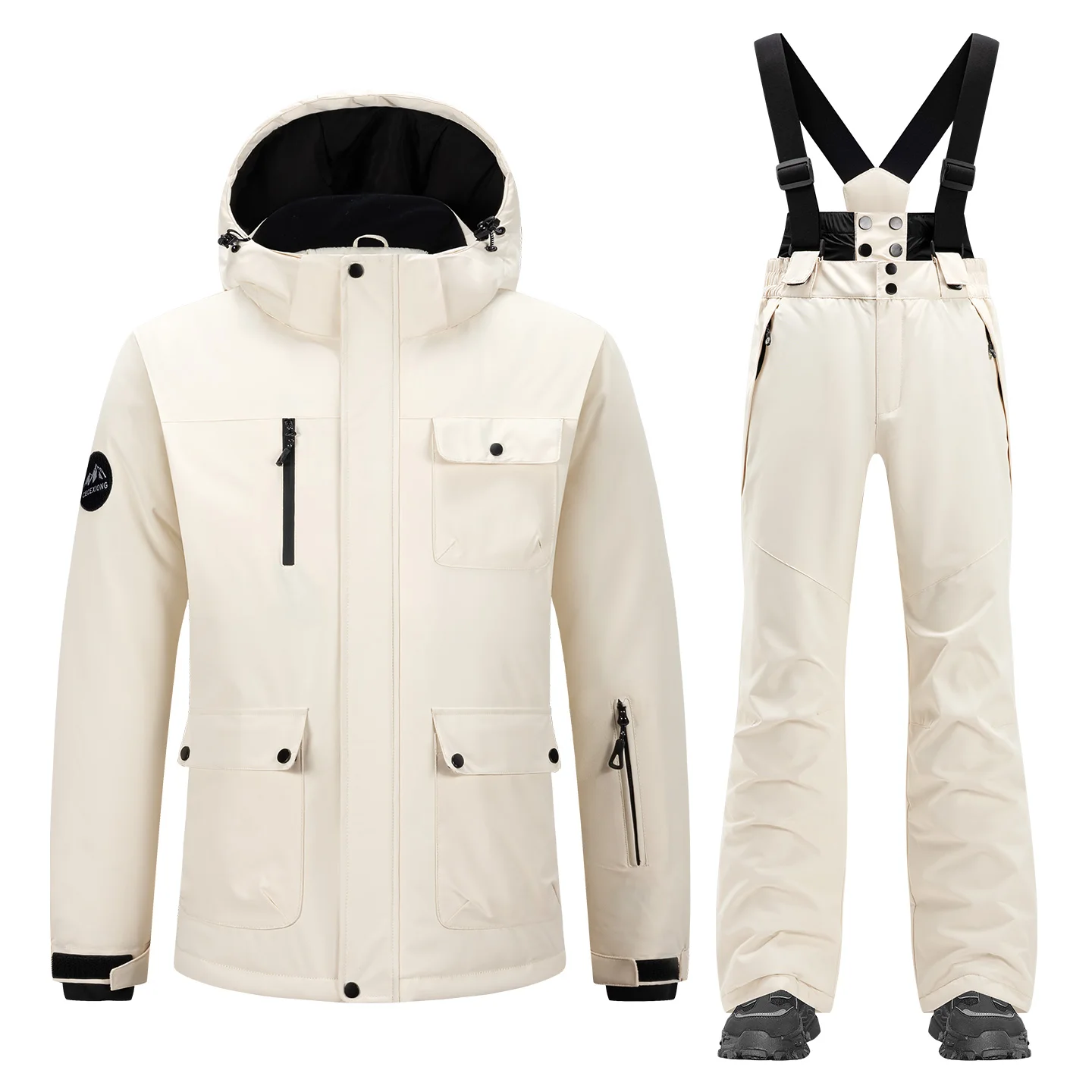 Men and Women Fashion Snow Suit, Winter Clothes Ski set, Snow Ski Jacket and Pant Sets, Snowboarding Clothing, Unsex, -30 Warm