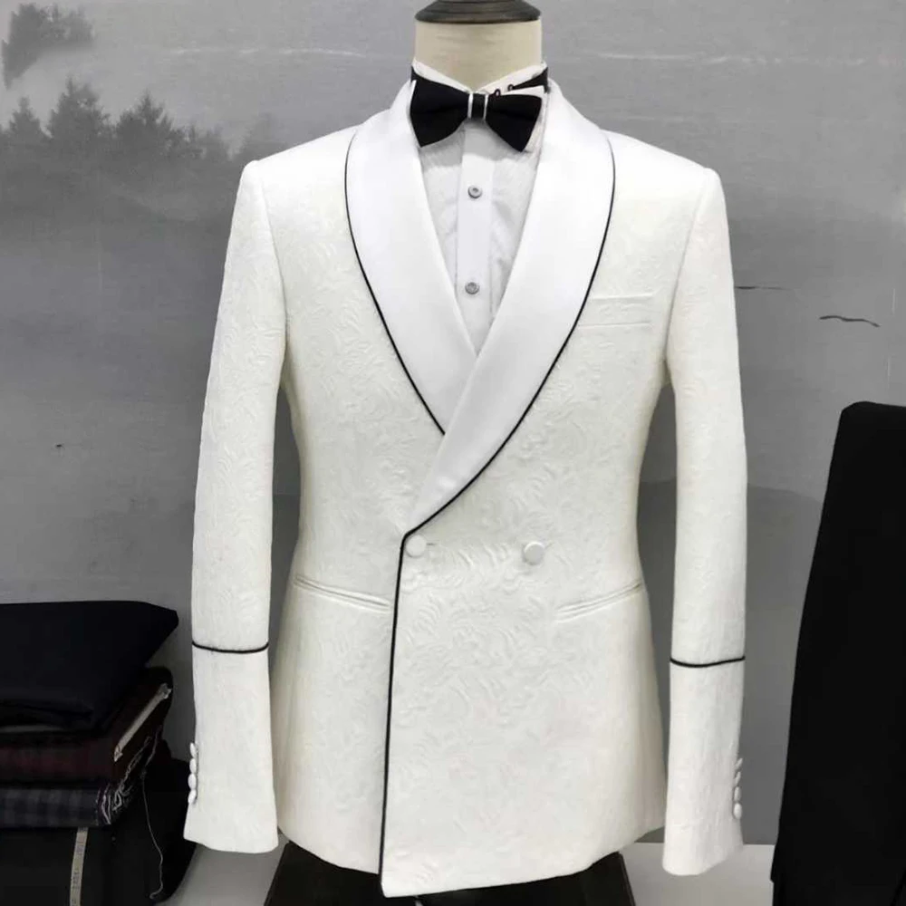 

Customzied Men's Suits Formal Double Breasted Shawl Lapel Skinny 2 Piece Jacket Pants Sets Fashion Male Clothing Costume Homme