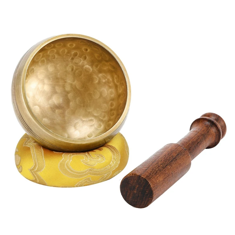 2Set 3.2 Inch Tibetan Singing Bowl Zen Meditation Yoga Meditation Bowl Wooden Stick Cushion