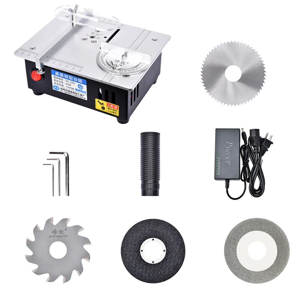 

Electric Precision Micro Table Saw DIY Desktop Cutting Saw Acrylic PCB Desktop Cutter Aluminum Alloy Model Chainsaw 5000RPM