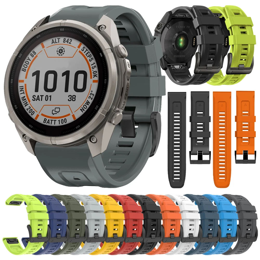 Quick Fit 22mm 26mm Silikon-Uhrenarmband für Garmin Fenix 9 Pro-Solar 47mm 51mm 8 8Pro AMOLED E 7X 7 6X 6 5X 5 Puls Sportarmband