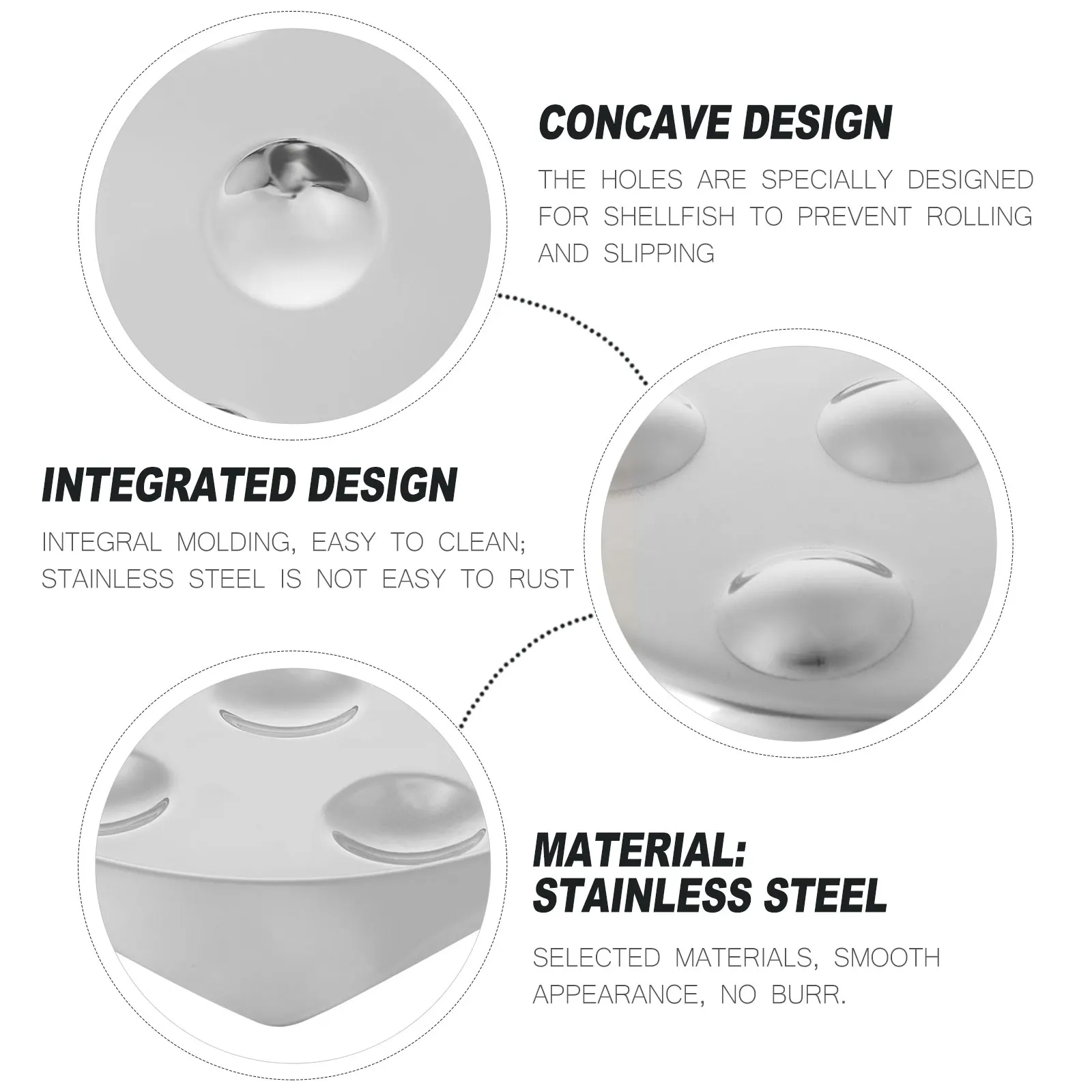 

Camping Stainless Steel Snail Pan Child Dinnerware Escargot Dishes Compartments