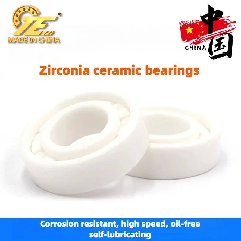 1Pcs Chinay TE Full Ceramic Bearing 6800 6801 6802 6803 6804 6805 6806 -2RS  ABEC-9 ZrO2  All Zirconia Ceramic Ball