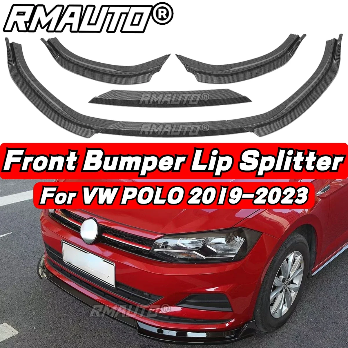 

POLO MK8 Lip Car Front Bumper Splitter Lip Diffuser Rear Lip Spoiler Body Kit for Volkswagen VW POLO MK5 MK6 MK7 MK8 2009-2023