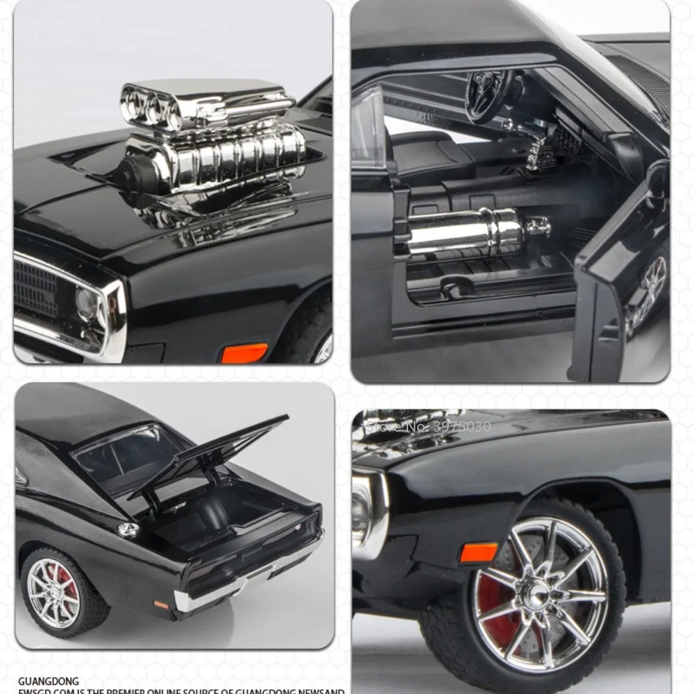 1/24 Scale Charger 1970 Metal Car Model Toys Alloy Diecast Movie Models High Simulation Toys Car collect Gifts for Boys Birthday