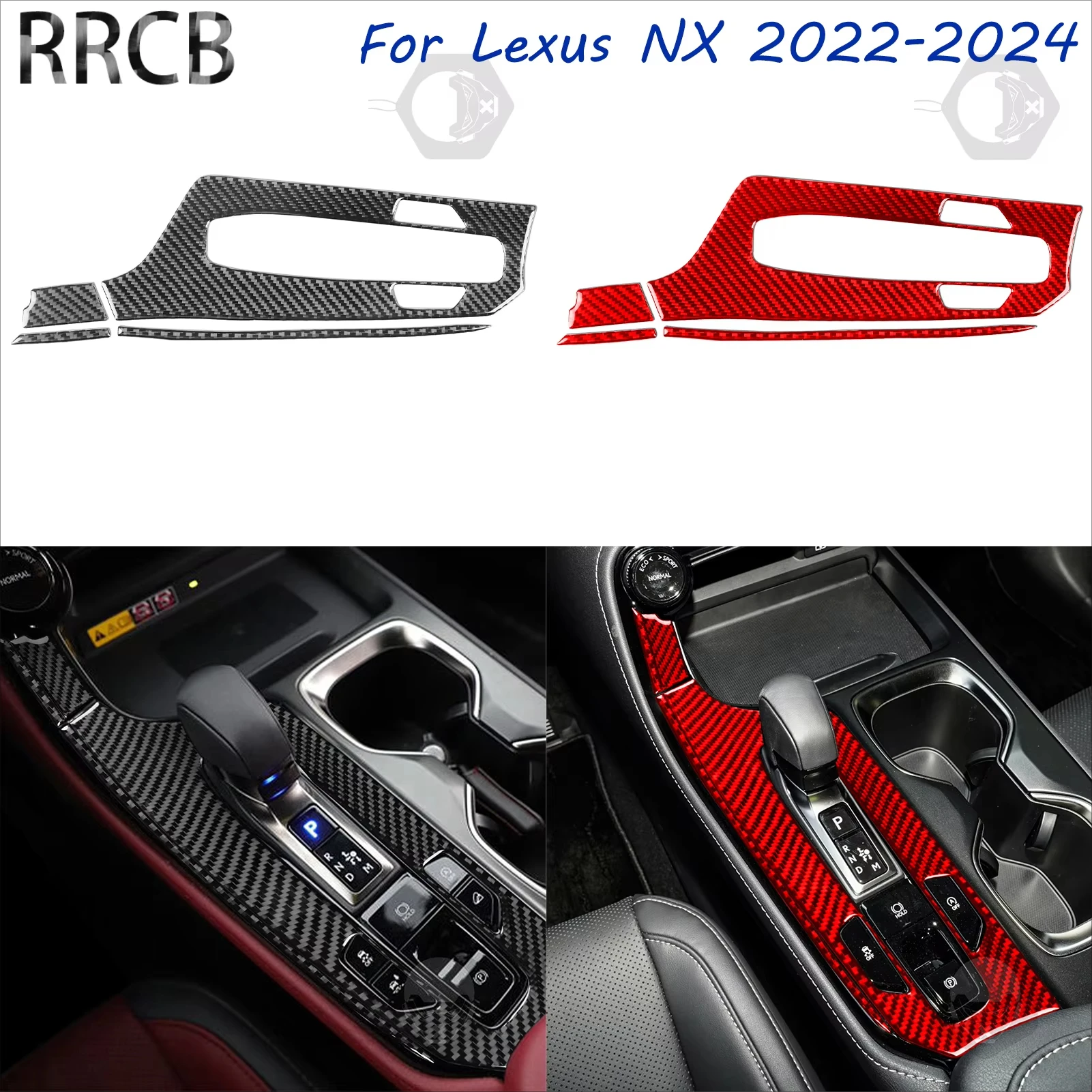 

For Lexus NX 250 350H 450H 2022-2024 Carbon Fiber Gear Shift Center Console Car Interior Accessories Decorative Tuning Stickers