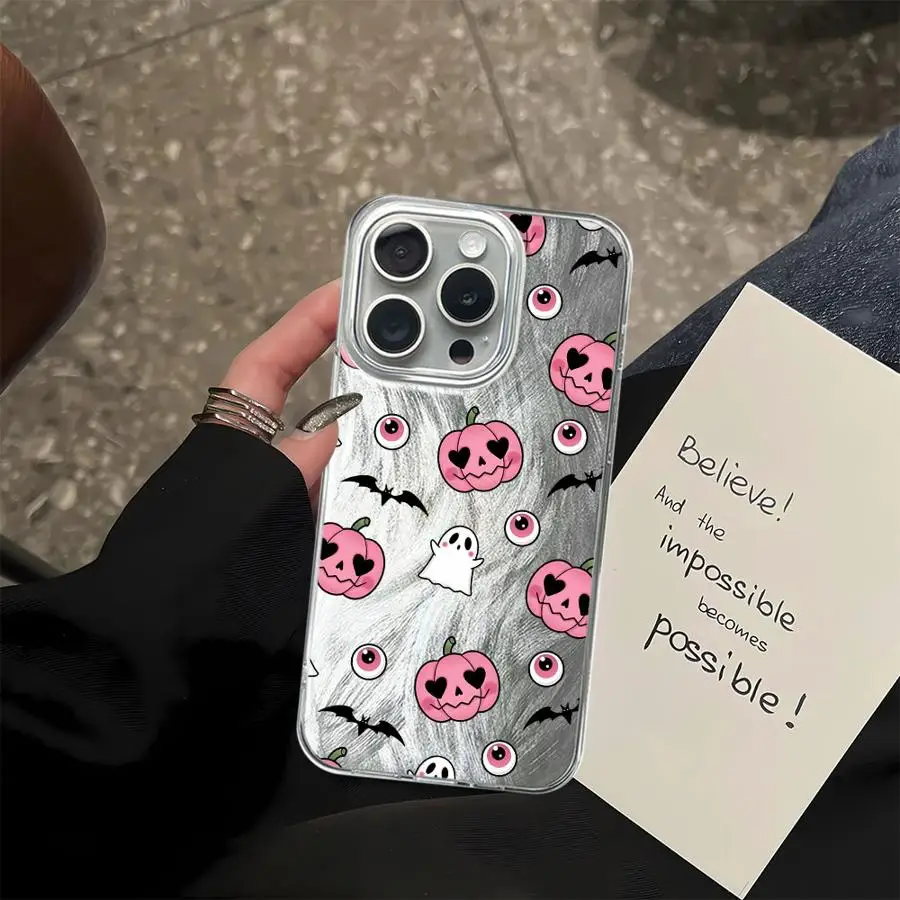 Halloween Bat Pumpkin Ghost Soft Cover Phone Case for Apple iPhone 17 Air 12 16 Pro Max 11 14 Plus 16e 15 14 13 Pro