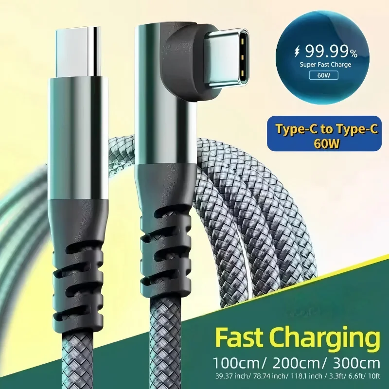 New USB C Cable 1M 2M 3M 10FT USB C Data Transfer 60W PD Fast Charging Cable for iPhone 17 17Plus 17Pro Max Xiaomi Huawei Vivo