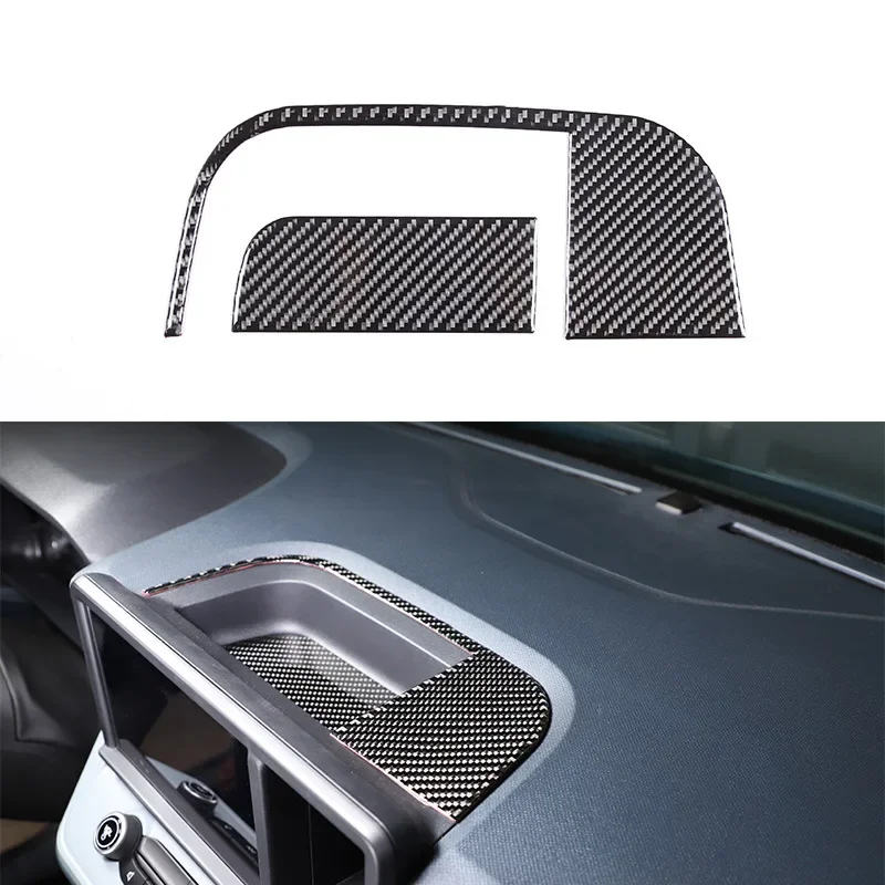 

Car Storage Box Panel Sticker For Ford Maverick 2022 LHD Dashboard Carbon Fiber Cover Trim Decal Car Accessories