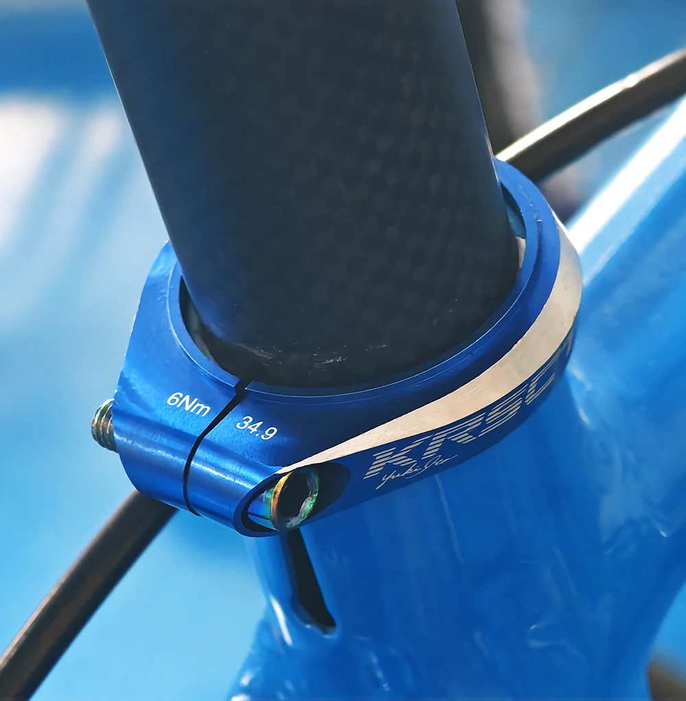 KRSEC Aluminiumlegierung Fahrrad Sattelstützenklemme 31,8/34,9 mm Sitzrohrklemme MTB Fahrrad Rennrad Teile Fahrradsattel Sitzklemme – Detail 6