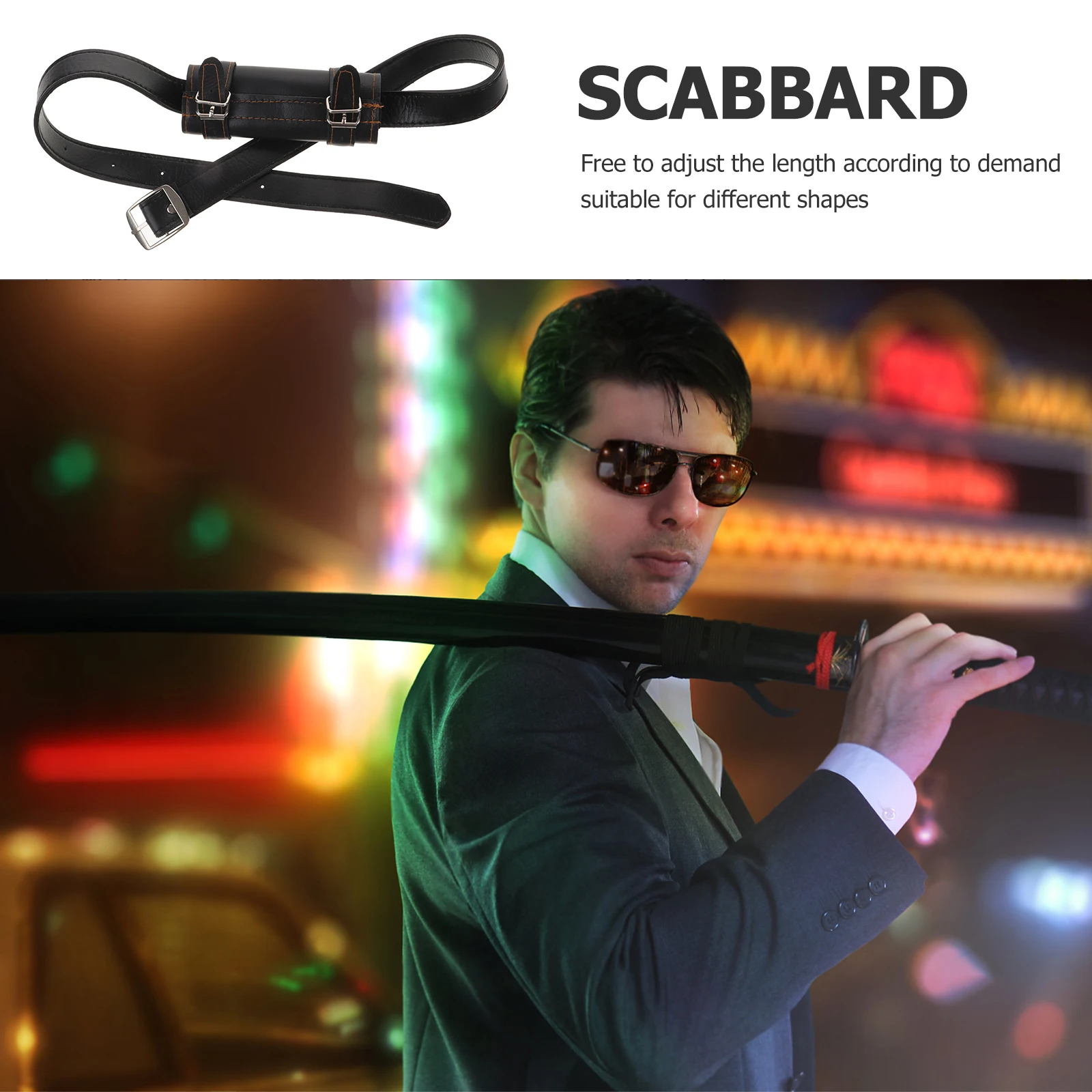 

PU Sword Belt Holder Medieval Cosplay Halloween Lightweight Portable Sword Fixing Carrier Costume Accessory
