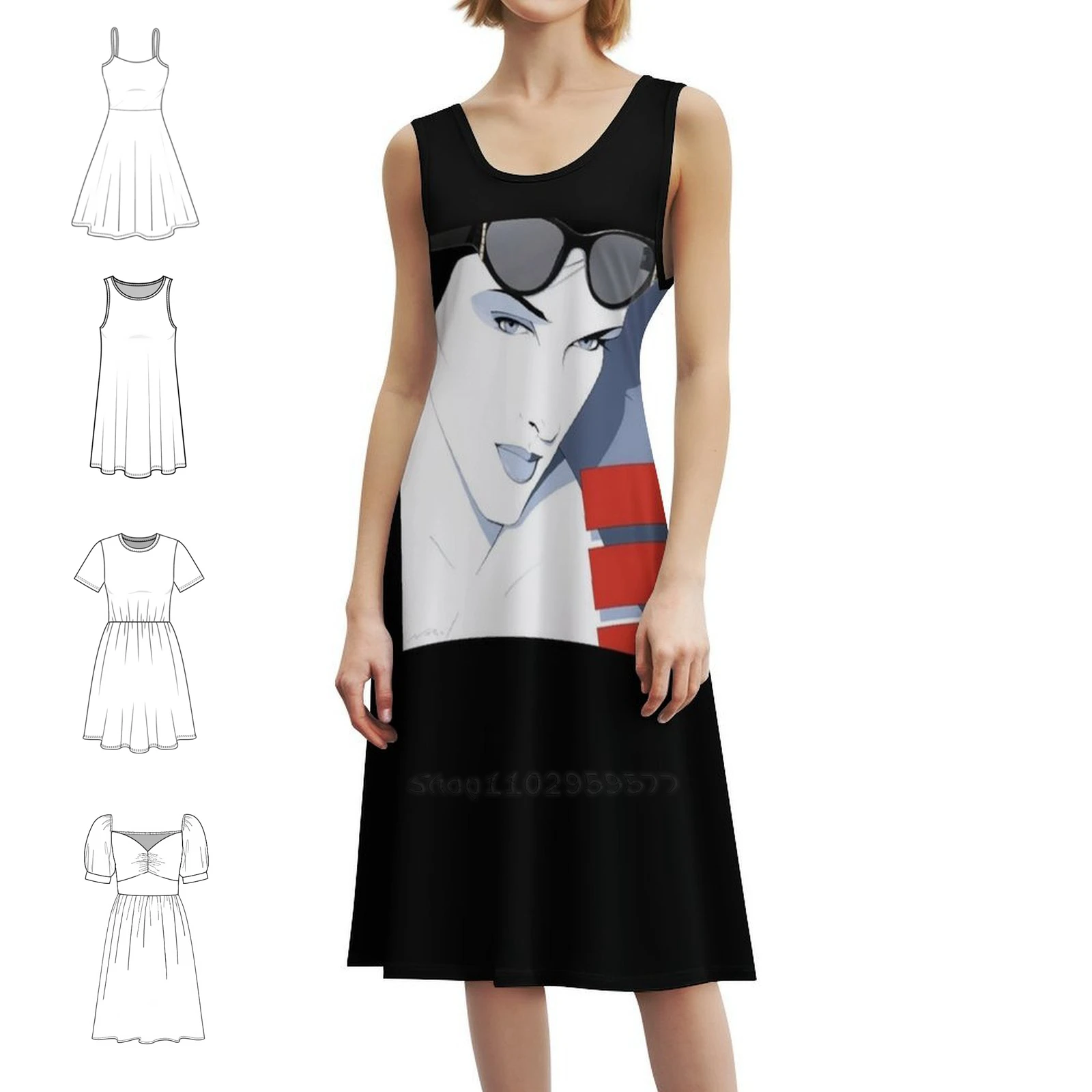 هوت كوتور مؤطرة ناجل امرأة كلاسيكية. فستان قصير على طراز Preppy للنساء على شكل حرف A فستان كاجوال فضفاض مناسب للاستخدام اليومي هوت كوتور #1