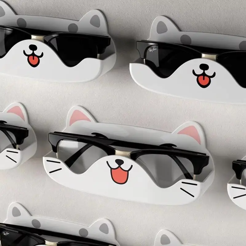 Cartoon Cat Sunglasses Display Holder Punch Free Wall Mounted EVA Rack For Wardrobe Glasses Storage And Bedroom Eyewear Tidying
