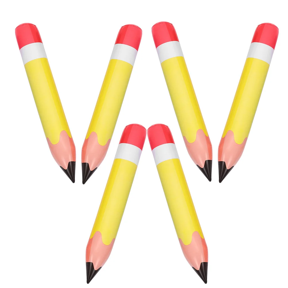 

6Pcs PVC Inflatable Pencil Back to School Decoration Giant Pencil Props Jumbo Classroom Decor Inflatable Balloons