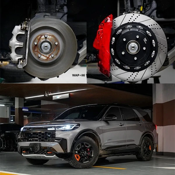Racing P60NS  Front Big Brake Kit 6 Piston Caliper with 355*32mm Rotor BBK Brake System For Explorer 18 Inch Car Rim