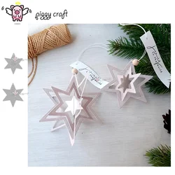 Piggy artesanato corte de metal dados corte molde 3d estrela tag decoração scrapbook papel artesanato faca molde lâmina perfurador estênceis morre