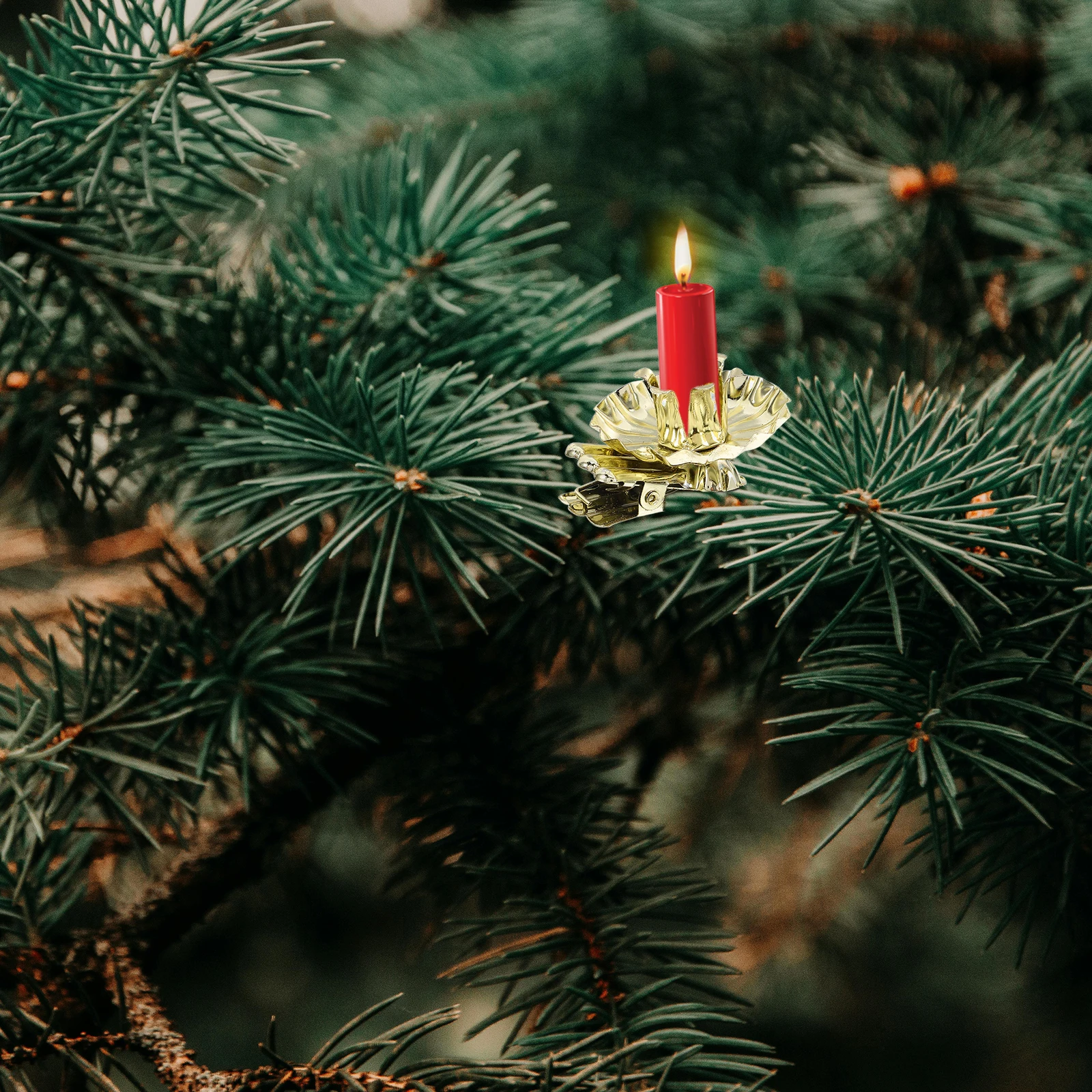 

20pcs Holders Clips Iron Material Christmas Tree Decorative Warm Atmosphere Holiday Party Xmas Candlestick Holder Clip