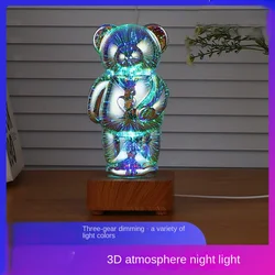 Mais novos presentes de Natal Fogos de artifício mágicos 3D Bear Light Projection Engraçado Crianças Luzes noturnas