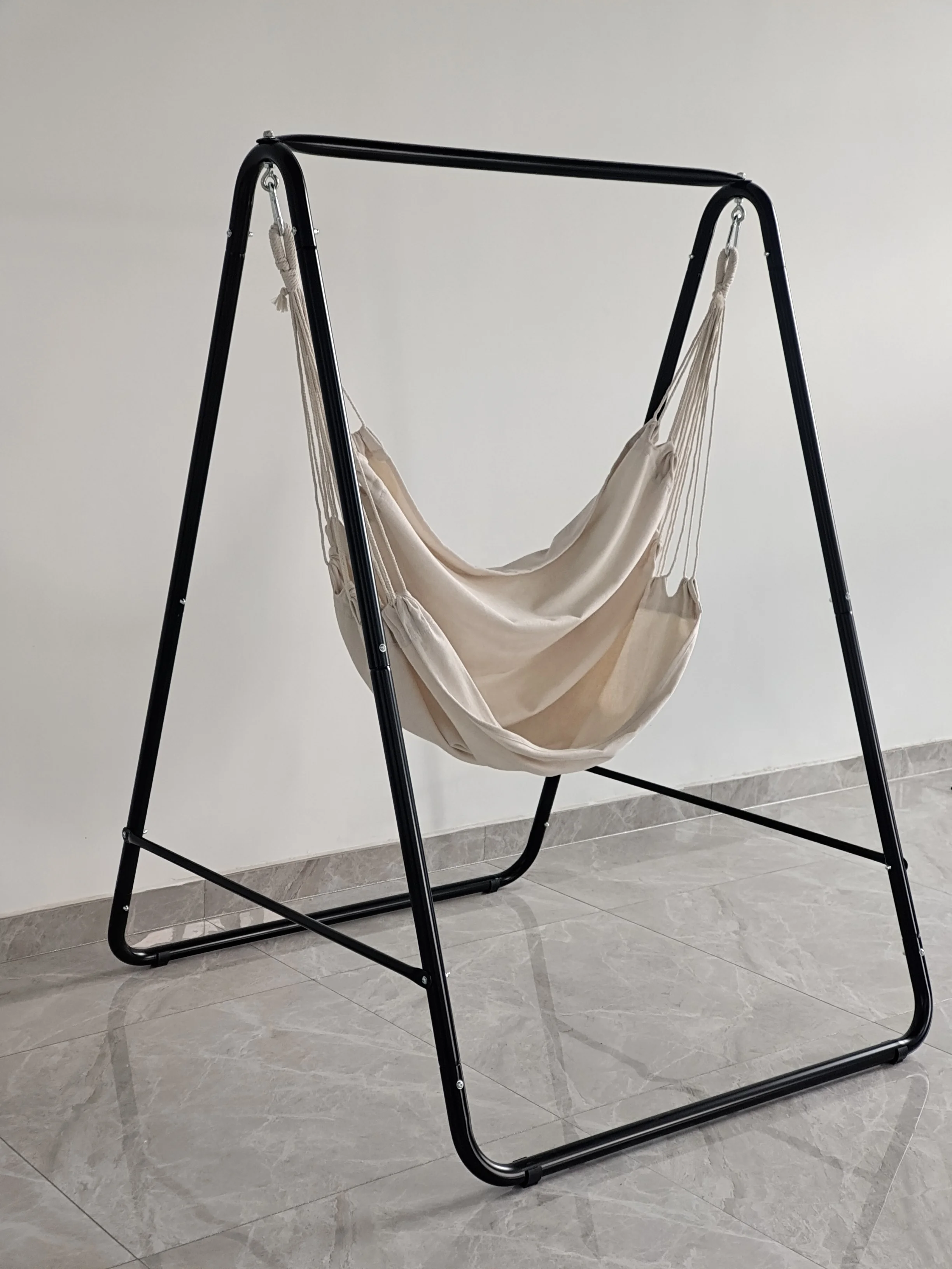 Hammock Chair Suspended Upholstered Indoor Swing with Stand