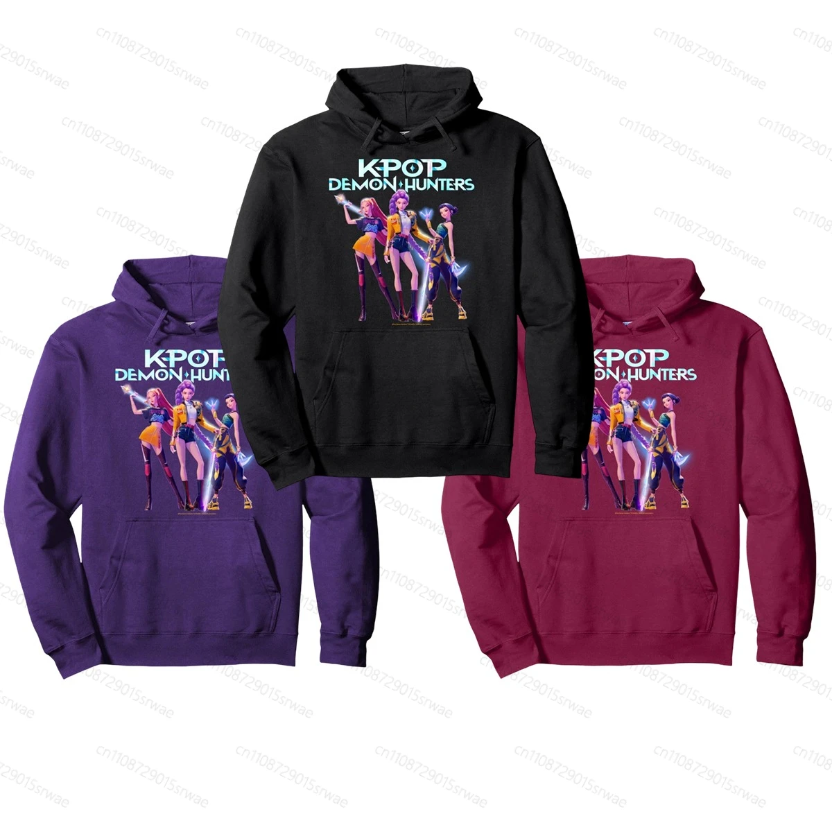 

New KPop Devil Hunter Pattern Hoodie Adult Autumn/Winter Soft Cartoon Hoodie Long Sleeve Sweatshirt