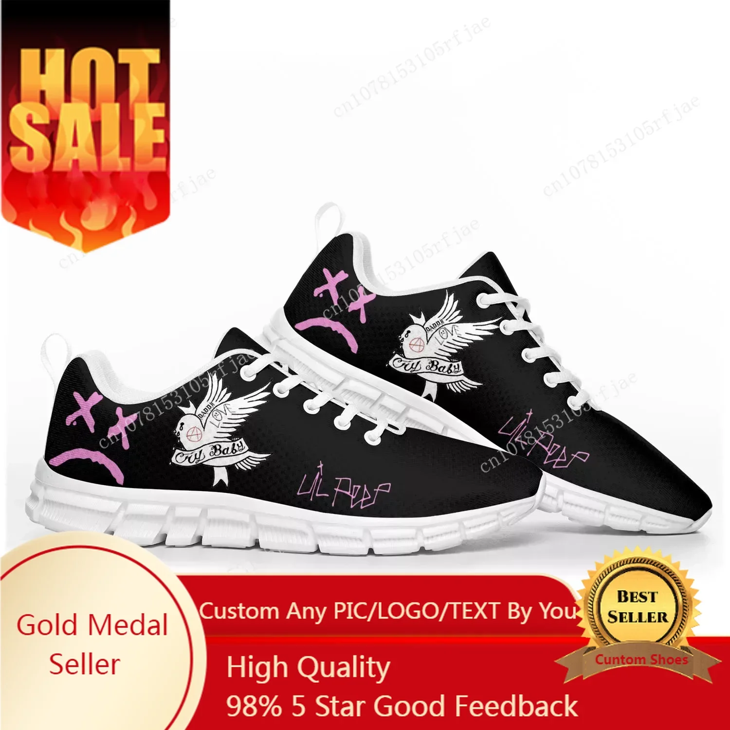 

Lil Peep Хип-Хоп Рэпер Спортивная Обувь Мужские Женские Кроссовки Повседневная Высокого Качества Пара Обувь Розовый