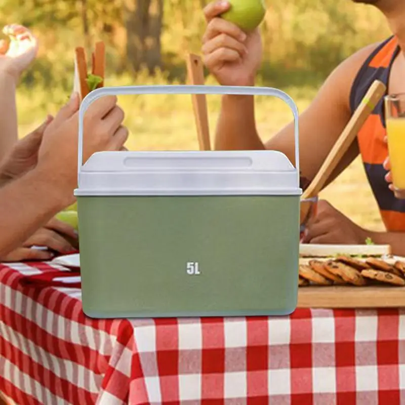 5L Mini Car Camping Fridge Cooling Box Cooler Organizer Insulation Box Picnic Lunch Cooler For Auto Outdoor Camping