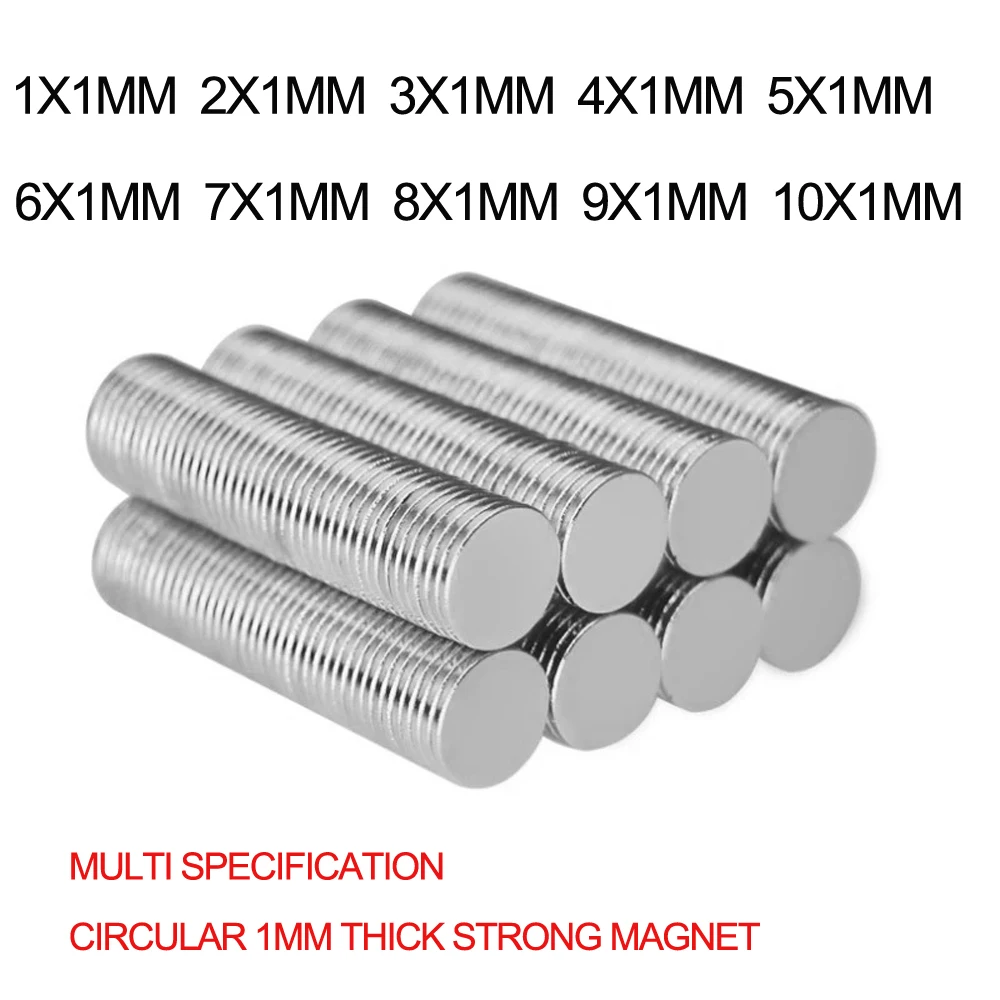 2*1 Mini Small Round Strong Magnets 1*1 3*1 4*1 5*1 6*1 7*1 8*1 Thin Disc Neodymium Powerful Magnetic Magnet  9*1 10x1