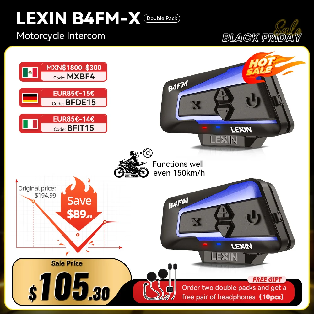 Lexin B4FM-X  Bluetooth мотоциклетная