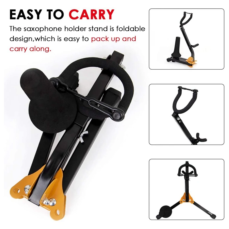 Saxophone Stand Folding Alto Sax Stand Portable Triangle Base Saxophone Accessories Clarinet Saxophone Display Stand