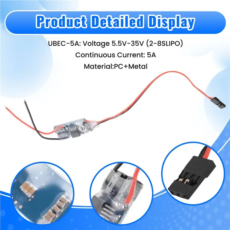 Superr-UBEC 5V BEC Full Shielding Antijamming Switching Regulator For FPV RC Drone Receiver Power Supply