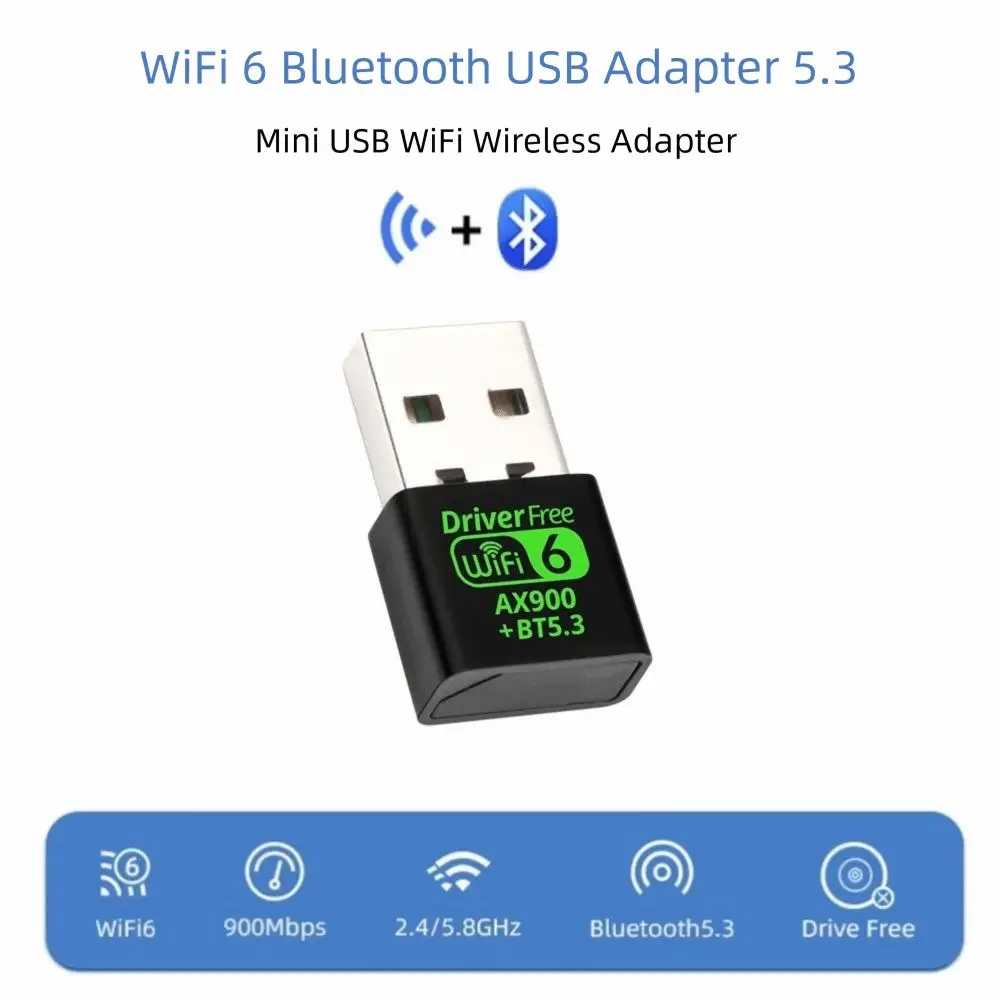 Ricevitore WiFi Adattatore di rete Wifi AX900 Dongle WLAN Bluetooth 5.3 Ricevitore WiFi wireless dual band